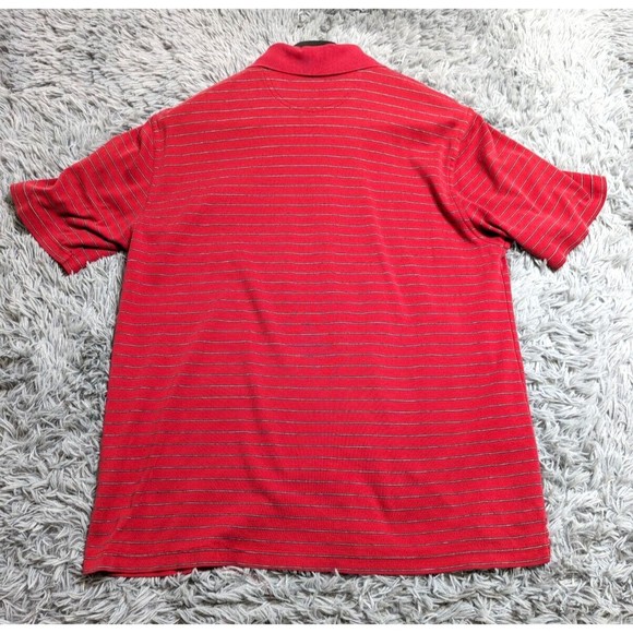 Greg Norman Play Dry Golf Polo Shirt Mens Size Large L‎ Red Gray Striped - Picture 2 of 9
